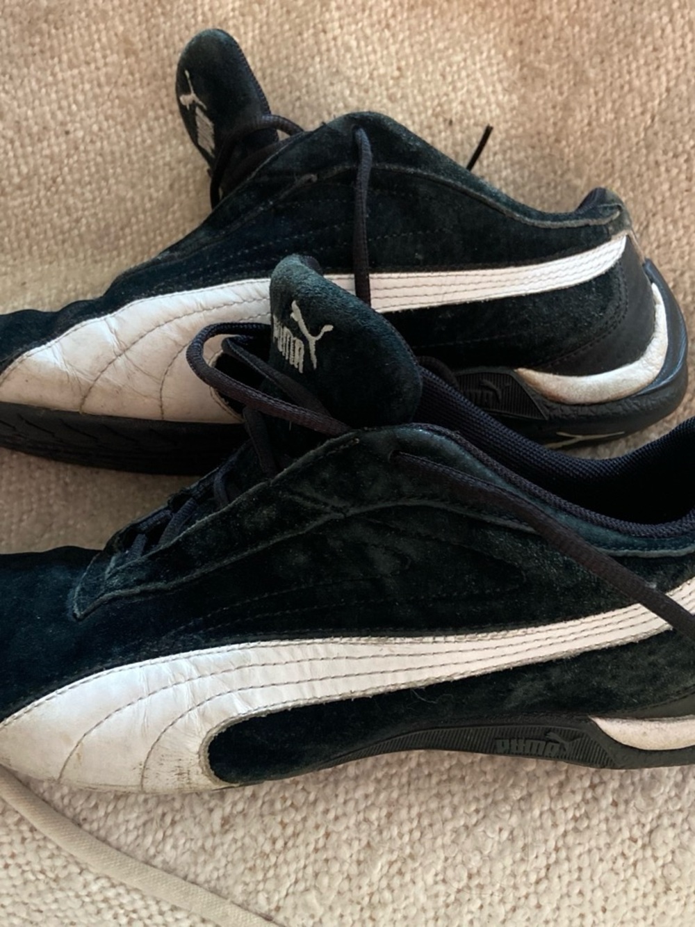 Puma Black Suede Sneakers with White Formstripe Accent